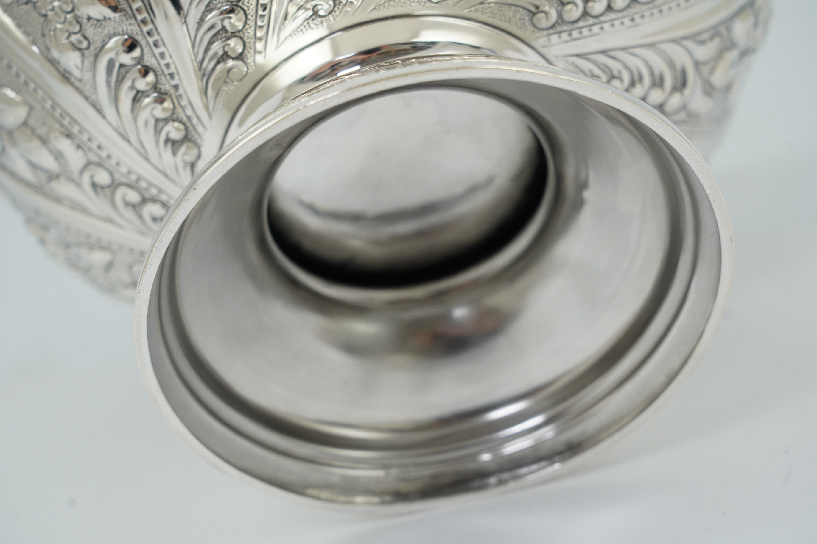 A late Victorian silver rose bowl, by Nathan & Hayes